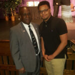 W.B. Myron Bell (left) presented Xavier Hudson (right), a senior at Bellevue East High school, with the Bellevue Lodge No. 325 Masonic Academic Scholarship award for 2018.